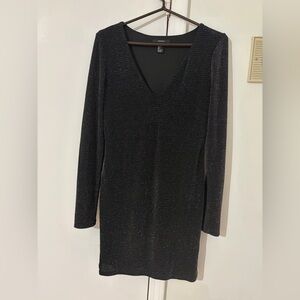 Forever 21 Shimmering Black Long Sleeve Dress